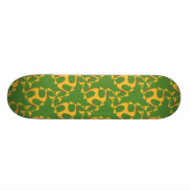 Planche à roulettes de ressort en vert et jaune