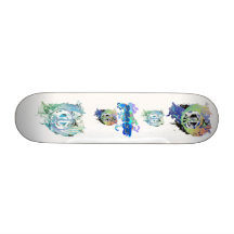 planche à roulettes de signes de paix