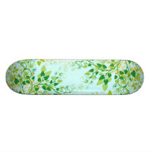 Planche à roulettes florale verte de ressort