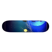 Planche à roulettes, lune bleue