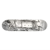 Planche à roulettes médiévale de château
