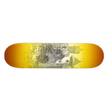 Planche à roulettes médiévale de château