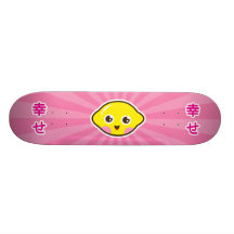 Planche à roulettes mignonne de citron de kawaii a