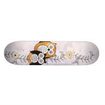 Planche à roulettes moderne de hiboux