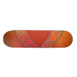 Planche à roulettes orange de V