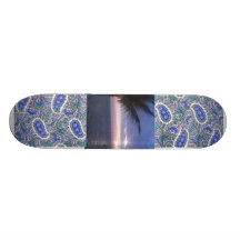 Planche à roulettes pourpre de bleu de Paisley de 