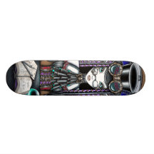 Planche à roulettes punk d'art de féerie de vapeur