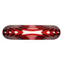 Planche à roulettes rouge de rayures