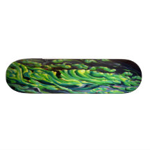 planche à roulettes verte de goutte