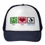 Planche à voile d'amour de paix casquettes