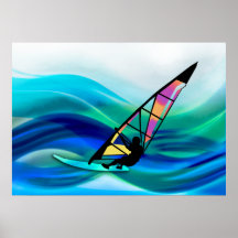 Planche à voile de Technicolor dans un ouragan Posters