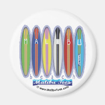 Planches de surf de plage de Malibu Magnets Pour Réfrigérateur