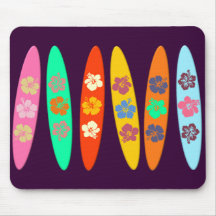 Planches de surf fleuries personnalisables tapis de souris