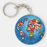 Planète de drapeau porte-clef