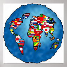 Planète de drapeau poster