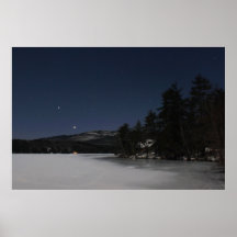 Planètes et étoiles de clair de lune de Monadnock  Affiche