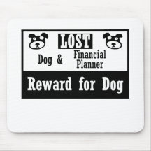 Planificateur financier de chien perdu tapis de souris