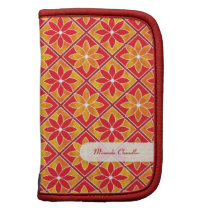 Planificateur floral décoratif de tuiles - rouge pochettes folios
