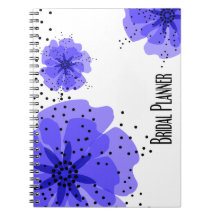 Planificateur nuptiale de bleu de cobalt de pavots carnets à spirale