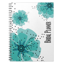 Planificateur nuptiale turquoise de pavots de poiv carnets