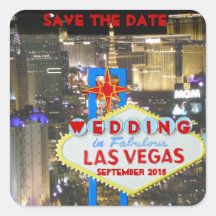 Plans de mariage de signe de Las Vegas Autocollants Carrés