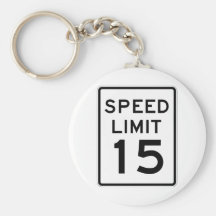 Plaque de rue de la limitation de vitesse 15 porte-clefs