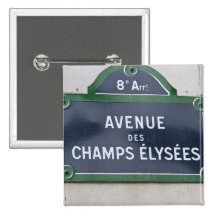 Plaque de rue de Paris Badges Avec Agrafe