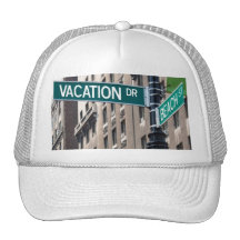 Plaques de rue de plage de vacances d'été casquettes