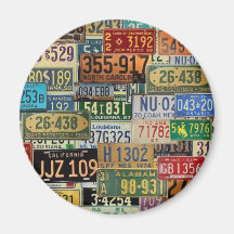 Plaques minéralogiques vintages aimant pour réfrigérateur