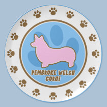 Plat à la mode de corgi de Gallois de Pembroke assiettes