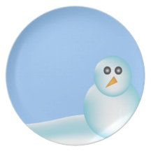 Plat de bonhomme de neige de Noël Assiette