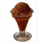 plat de crème glacée de chocolat carte postale