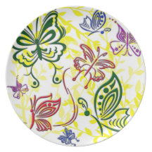 Plat de papillon abstrait assiettes