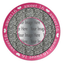 plat de photo de cadeau du bonbon 16 à roses indie assiettes