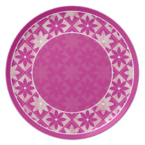 Plat floral décoratif pourpre de tuiles assiettes
