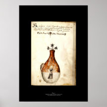 Plat italien médiéval 11 d'affiche d'alchimie