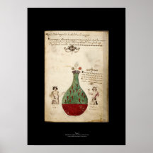 Plat italien médiéval 1 d'affiche d'alchimie