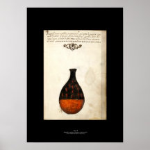 Plat italien médiéval 5 d'affiche d'alchimie