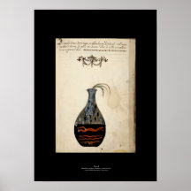 Plat italien médiéval 6 d'affiche d'alchimie