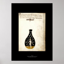 Plat italien médiéval 7 d'affiche d'alchimie