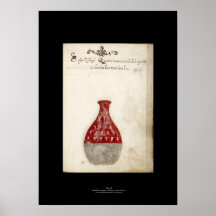 Plat italien médiéval 9 d'affiche d'alchimie
