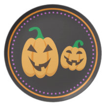 Plat mignon de bande dessinée de Halloween de lant Assiette