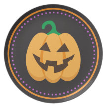 Plat mignon de bande dessinée de Jack-o'-lantern H Assiettes Pour Soirée