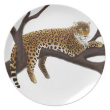 Plat sauvage de détente de léopard assiettes pour soirée