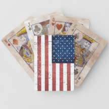 Plate-forme affligée de drapeau américain des cart cartes à jouer
