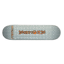 Plate-forme de techno d'AMIBE : Bleu sur le blanc  Skateboards Personnalisés