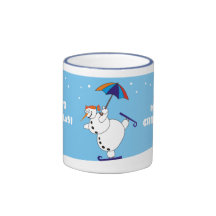 Pleine tasse drôle de Noël d'enveloppe de Snowgirl