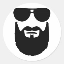 Pleines lunettes de soleil de barbe adhésifs ronds