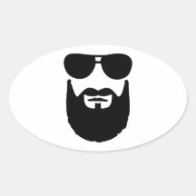 Pleines lunettes de soleil de barbe autocollant ovale