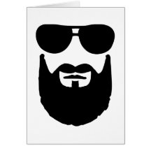 Pleines lunettes de soleil de barbe carte de vœux